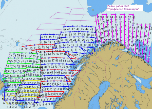 НИС «Профессор Леванидов» проводит мониторинг водных биоресурсов Баренцева моря